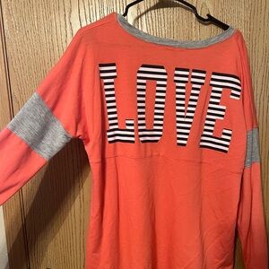 Coral and Gray LOVE Sweatshirt